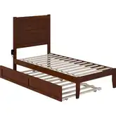 NoHo Twin Bed with Twin Trundle in Walnut Finish