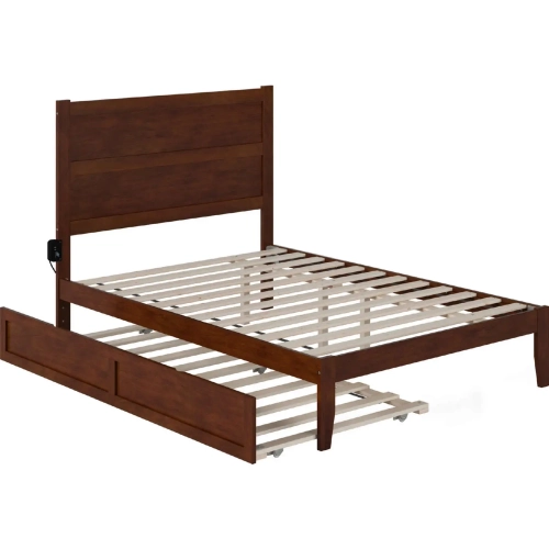 NoHo Full Bed with Twin Trundle in Walnut Finish