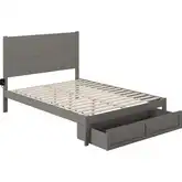 NoHo Queen Bed with Foot Drawer in Grey Finish