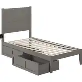 NoHo Twin Bed with 2 Drawers in Grey Finish