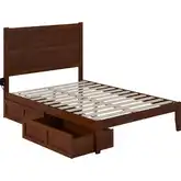 NoHo Full Bed with 2 Drawers in Walnut Finish