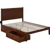NoHo Queen Bed with 2 Drawers in Walnut Finish