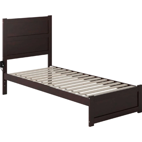 NoHo Twin XL Bed with Footboard in Espresso Finish Wood
