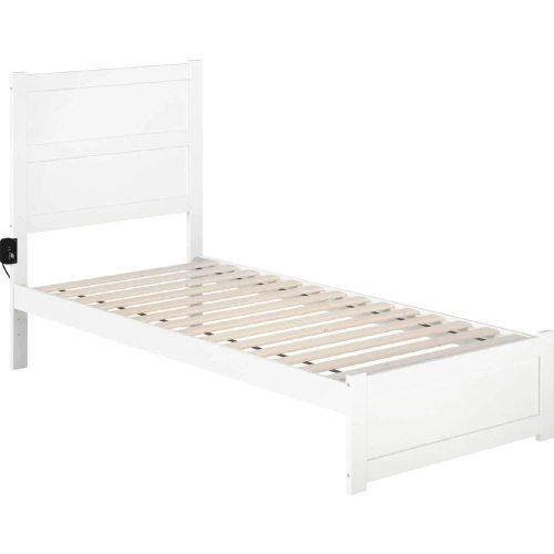 NoHo Twin XL Bed with Footboard in White Finish