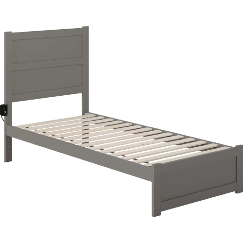 NoHo Twin XL Bed with Footboard in Grey Finish