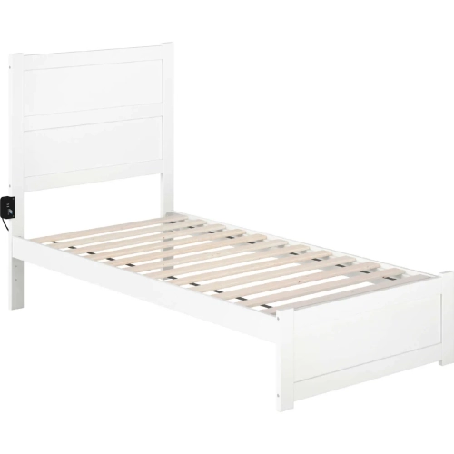 NoHo Twin Bed with Footboard in White Finish