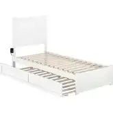 NoHo Twin XL Bed with Footboard & Twin XL Trundle in White Finish