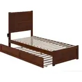 NoHo Twin XL Bed with Footboard & Twin XL Trundle in Walnut Finish
