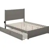 NoHo Queen Bed with Footboard & Twin XL Trundle in Grey Finish