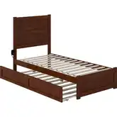 NoHo Twin Bed with Footboard & Twin Trundle in Walnut Finish