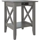 Lexi Printer Stand with Charger in Grey