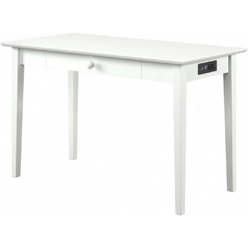 Shaker Desk with Drawer & Charging Station in White