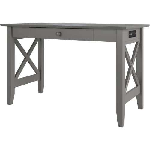 Lexi Desk with Drawer & Charging Station in Grey