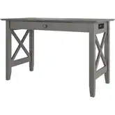 Lexi Desk with Drawer & Charging Station in Grey