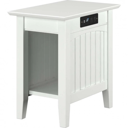 Nantucket Chair Side Table with Charger in White
