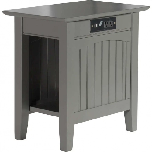 Nantucket Chair Side Table with Charger in Atlantic Grey