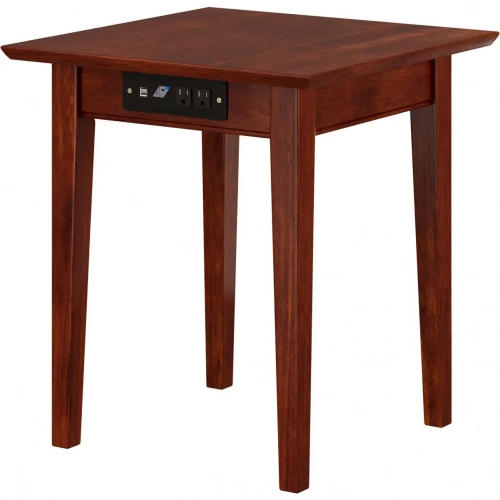 Shaker End Table with Charger in Walnut