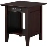 Nantucket End Table with Charging Station in Espresso