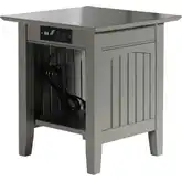 Nantucket End Table with Charger in Atlantic Grey