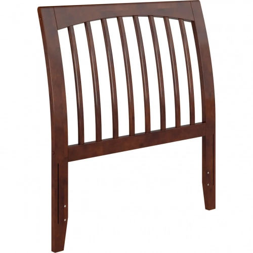 Orleans Twin Sleigh Slat Headboard with USB in Walnut Finish Wood