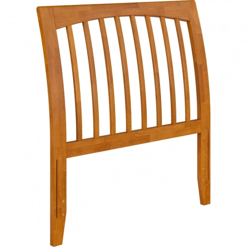 Orleans Twin Sleigh Slat Headboard with USB in Light Toffee Finish Wood