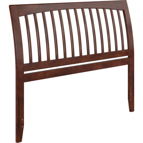 Orleans Queen Sleigh Slat Headboard with USB in Walnut Finish Wood