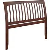 Orleans Queen Sleigh Slat Headboard with USB in Walnut Finish Wood
