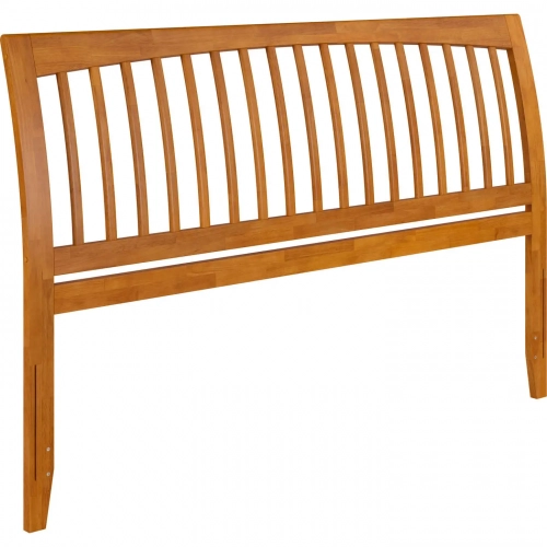 Orleans King Sleigh Slat Headboard with USB in Light Toffee Finish Wood