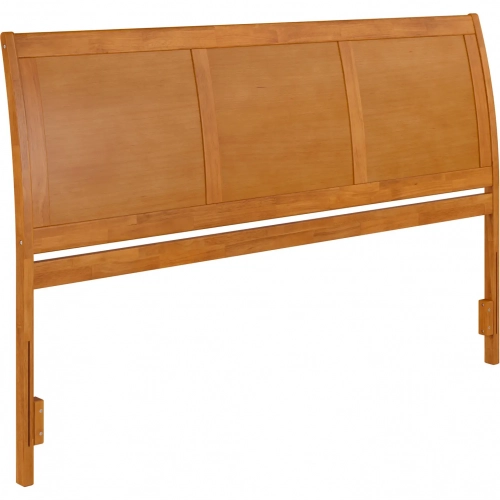 Portland King Sleigh Panel Headboard in Light Toffee Wood