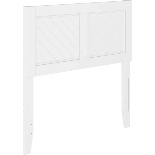 Canyon Twin Chevron Panel Headboard in White Wood