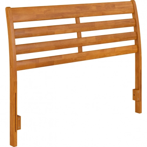 Savannah Full Headboard with Attachable Charger in Light Toffee Finish Wood