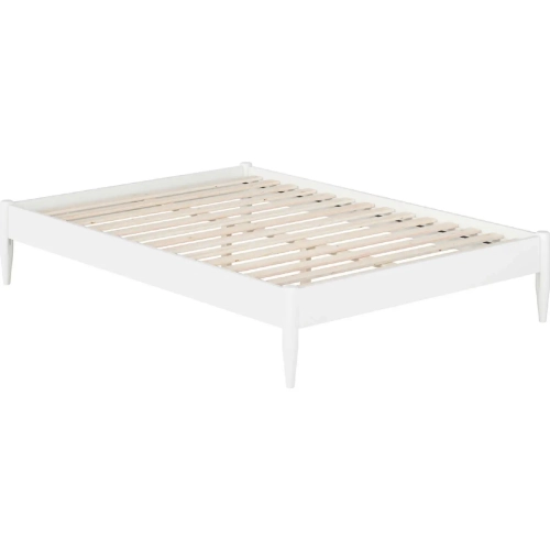 Pasadena 14" Full Platform Bed Frame in White Finish Wood