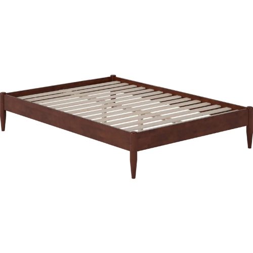 Pasadena 14" Full Platform Bed Frame in Walnut Finish Wood