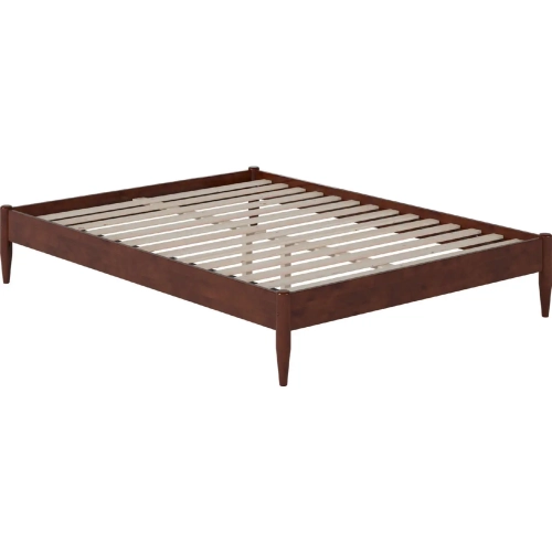Pasadena 12" Queen Platform Bed Frame in Walnut Finish Wood