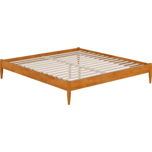 Pasadena 12" King Platform Bed Frame in Light Toffee Finish Wood