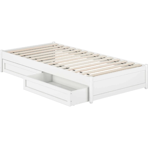 Barcelona Twin XL Panel Platform Bed with Drawers in White