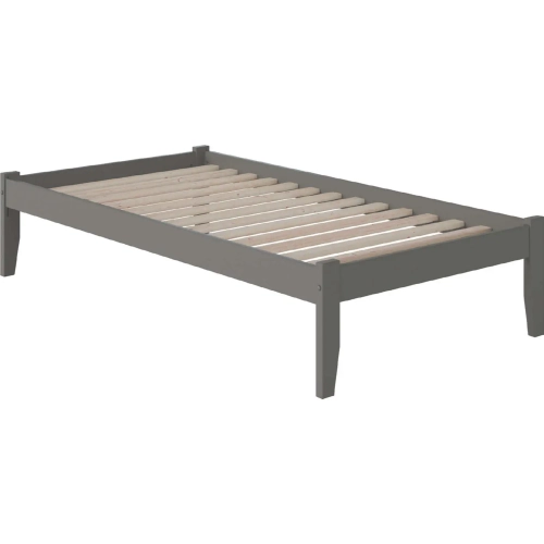 Concord Twin XL Platform Bed with Open Foot Board in Grey