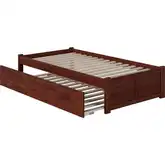 Concord Twin XL Bed with Footboard & Twin Extra Long Trundle in Walnut