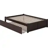Concord Full Platform Bed with Flat Panel Foot Board & Full Urban Trundle in Espresso