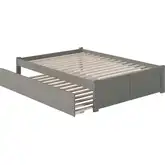 Concord Full Platform Bed with Flat Panel Foot Board & Full Urban Trundle in Grey