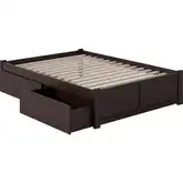 Urban Concord Full Bed with Flat Panel Footboard & 2 Urban Bed Drawers in Espresso