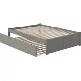 Concord Queen Bed with Footboard & Twin Extra Long Trundle in Grey