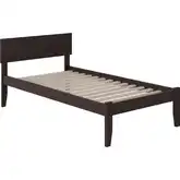 Orlando Twin XL Bed with Open Footboard in Espresso