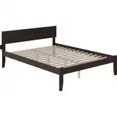 Orlando Queen Bed with Open Foot Rail in Espresso