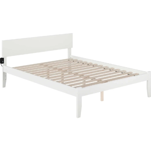 Orlando Queen Bed with Open Foot Rail in White