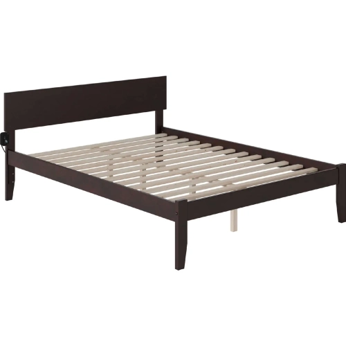 Orlando King Bed with Open Foot Rail in Espresso