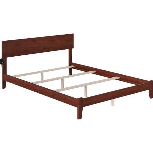Orlando KIng Bed with Open Footboard & Turbo Charger in Walnut