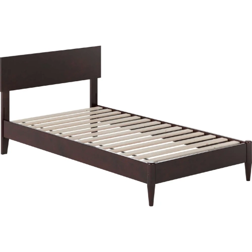 Aria Twin Low Profile Platform Bed with USB in Espresso Finish Wood