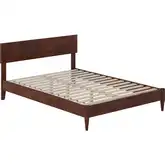 Aria Full Low Profile Platform Bed with USB in Walnut Finish Wood
