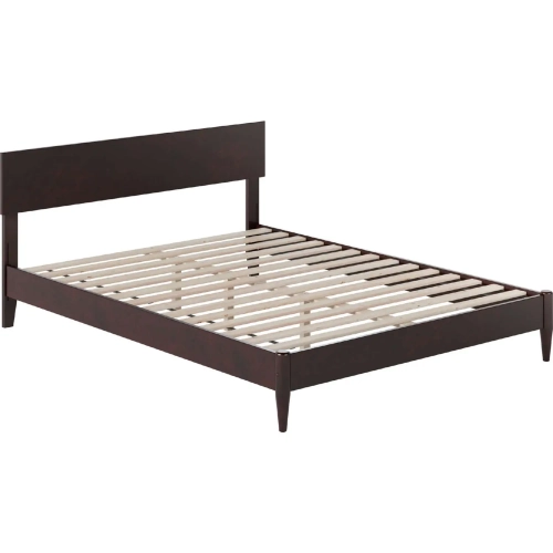 Aria Queen Low Profile Platform Bed with USB in Espresso Finish Wood